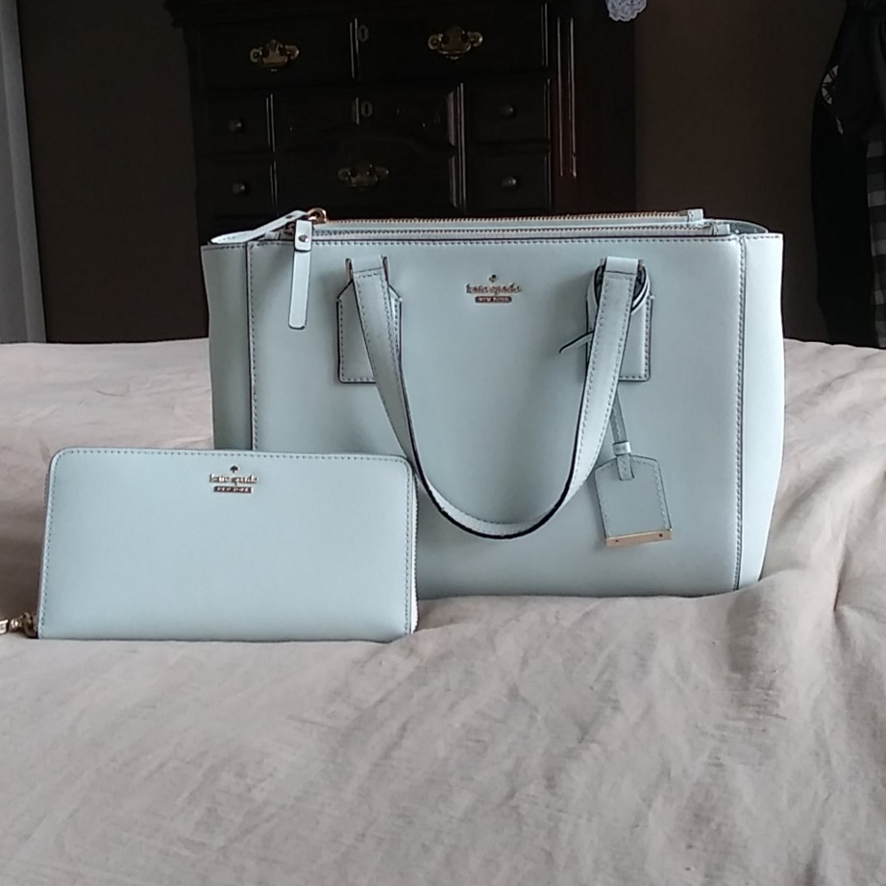 💥SOLD💥Kate spade mint blue purse/wallet set🔥 - Picture 1 of 8